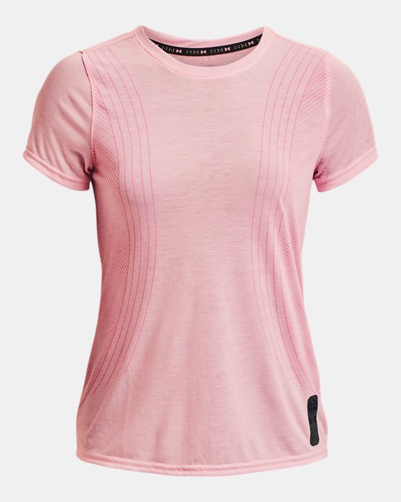 เสื้อยืด UA Run Anywhere Breeze สำหรับผู้หญิง in Pink image number 7